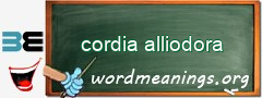 WordMeaning blackboard for cordia alliodora